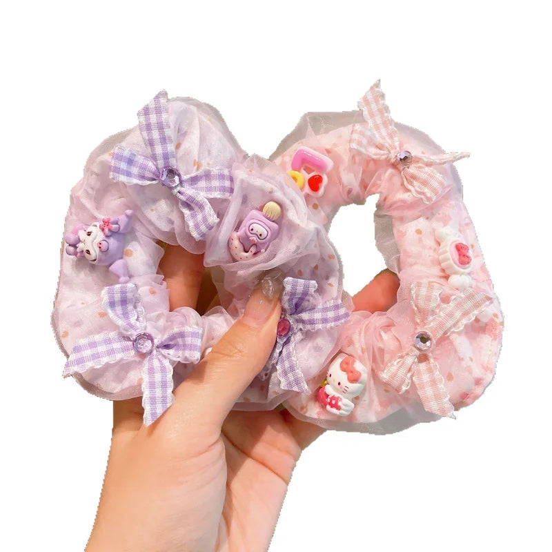 Hello Kitty Kuromi Hair Accessories, Melody School Hair Ties—Excellent Elasticity, Gentle on Hair Qme