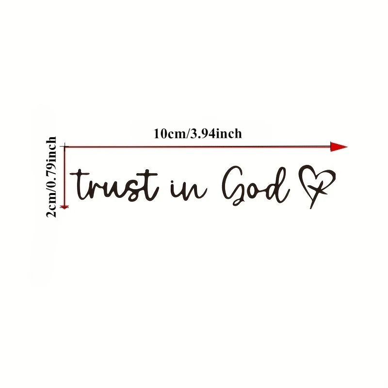 Trust in God Rearview Mirror Sticker, Car Accessories, Car Stickers, Cute Car Stickers, Mirror Decals Qme