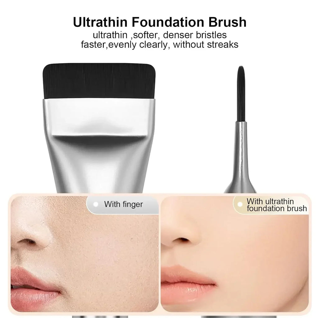 5pcs Flat Foundation Brush,Korean Makeup Brush Spatula Facial Brush for Liquid Foundation,Premium Face Makeup Brush Qme