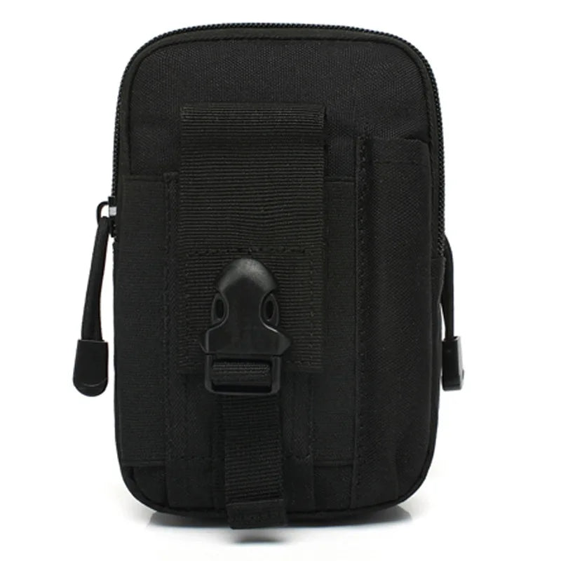 Men Mobile Phone Case Pouch Waist Bag Waterproof Nylon Multifunction Qme black color