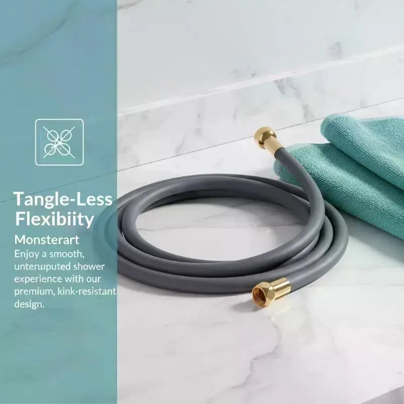 PVC Silicon Shower Hose Flexible Super Durable Suitable For Hot And Cold Water Use And Corrosion-Resistant Steel Cap Connector Qme