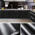 40cm Black Wood Grain Simple Waterproof Home Decoration Oil Resistant Kitchen Cabinet Kitchen Desktop Self-Adhesive Wallpaper Qme A 40CMX3M