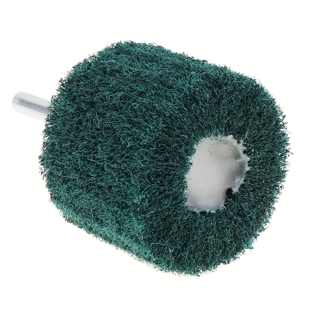 Drill mounted flip wheel - green scouring pad polishing brush, no assembly required, compatible with electric drills Qme