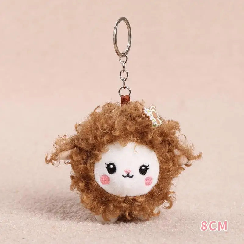 Soft Plush Sheep Keychain White Sheep Keychains Mini 3d Animal Key Ring Holder Bag Charms Car Pendants Gift Qme A10 8CM