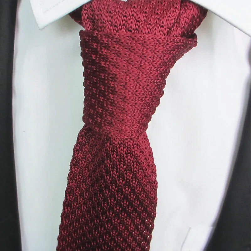 Knitted Necktie Knit Leisure Triangle Solid Tie Normal Sharp Corner Qme color3
