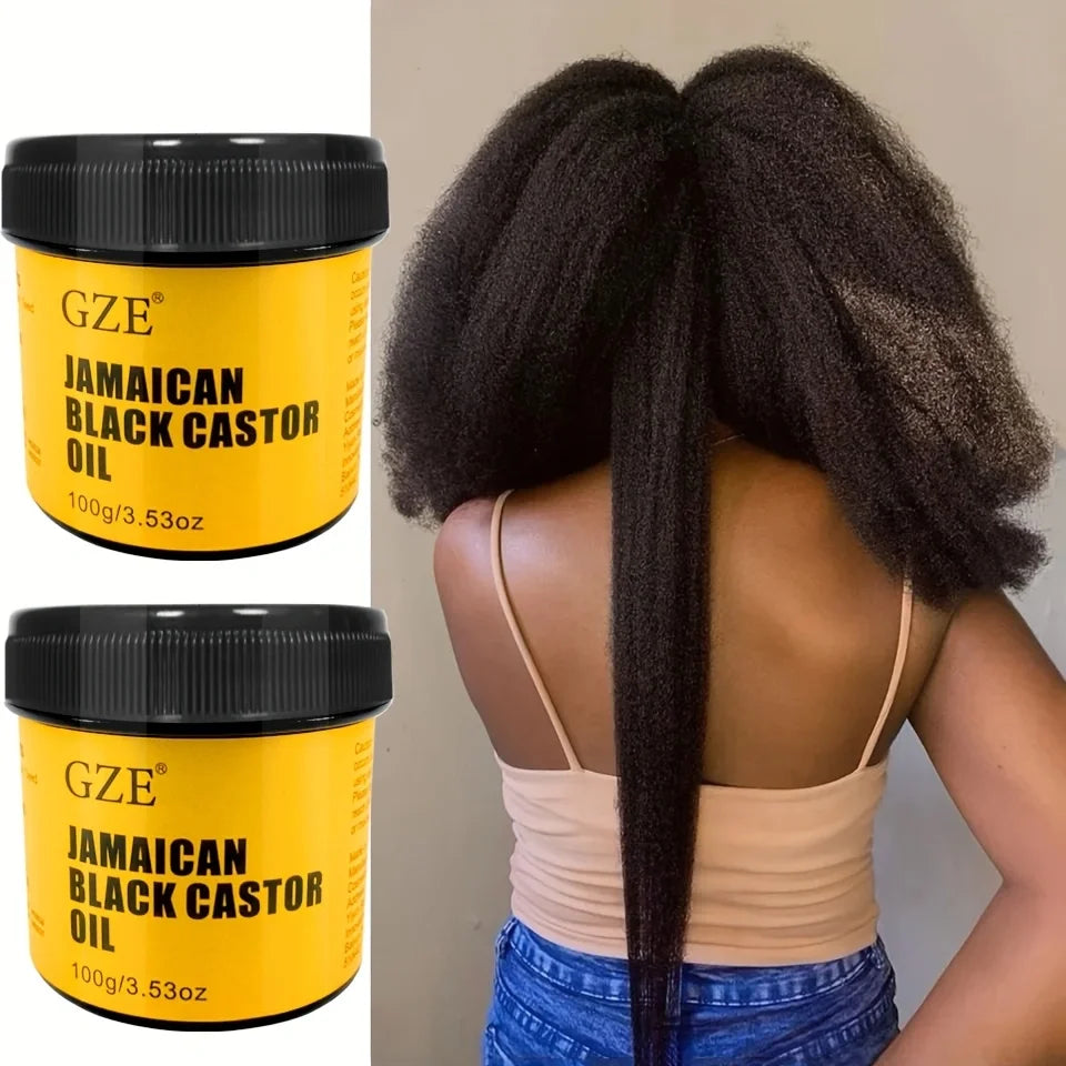 2 Pack GZE JAMAICAN Black Castor Oil - Jamaican Black Castor Oil for Hair Strengthens and Scalp Care Qme