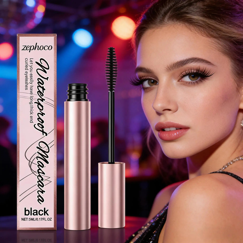 4D Black Mascara Waterproof Curling Volumizing Eyelash Extension Long-Lasting Natural Thick Lengthening Lashes Silk Fiber Makeup Qme