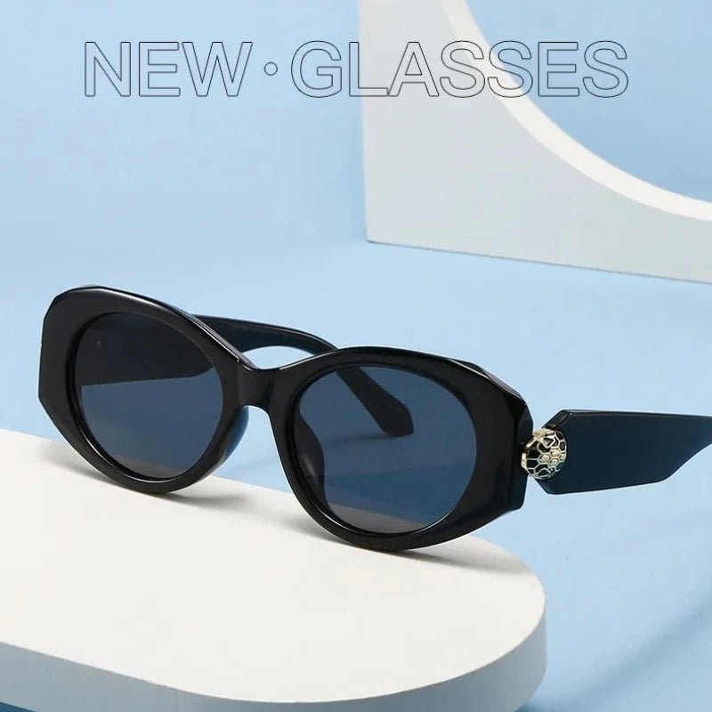 Irregular Y2K Cat Eye Sunglasses Women for Men Luxury Brand Designer Vintage Sun Glasses Sexy Ladies Shades UV400 Qme