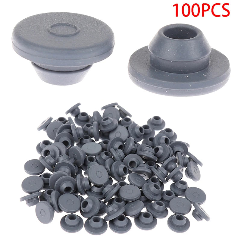 100Pcs Rubber Stoppers Self Sealing Injection Ports For 13mm Glass Bottles Qme 100PCS