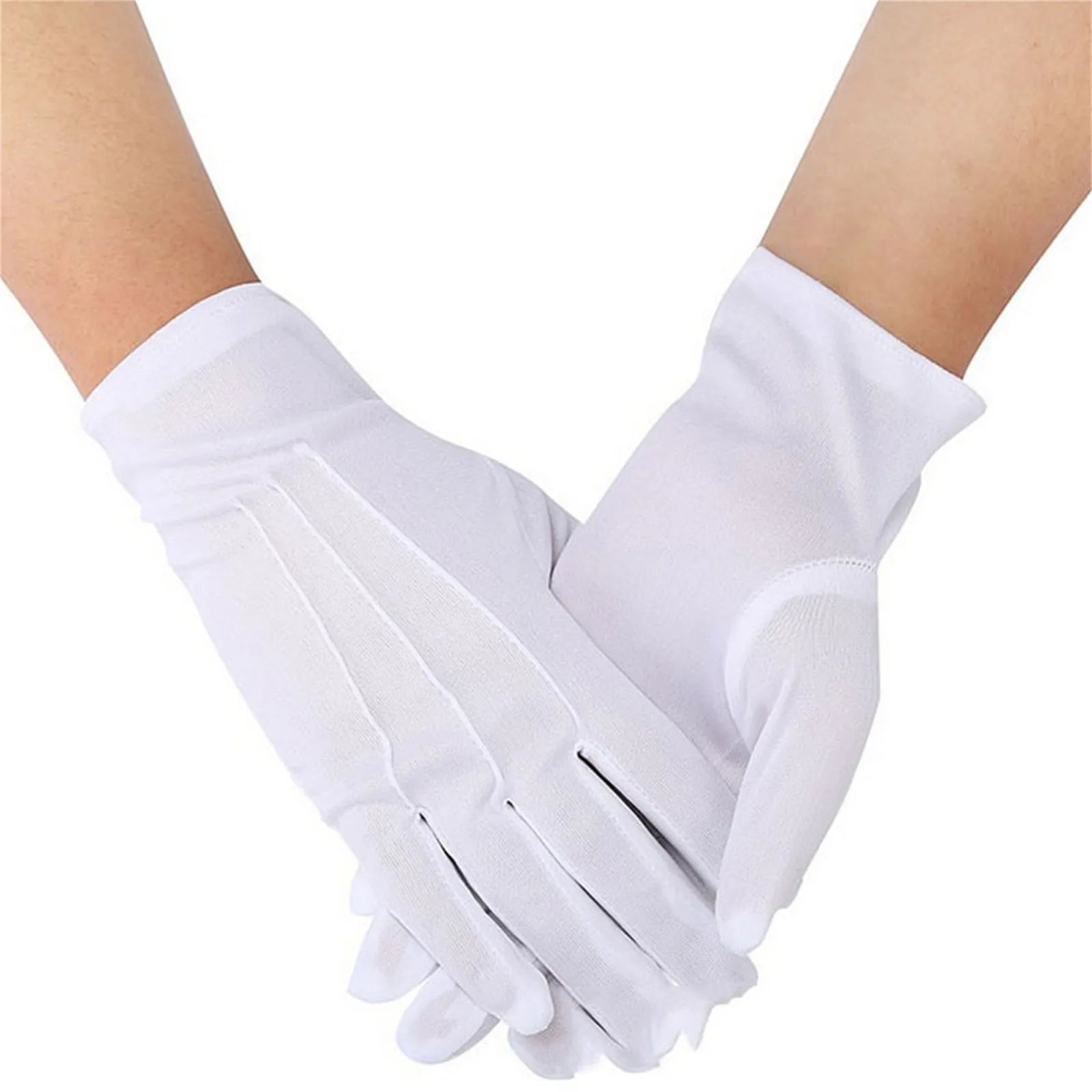 Full Finger Etiquette White Cotton Gloves Multipropose Waiters/Drivers/Jewelry/Gardern Workers Mittens Cosplay Accessories Qme