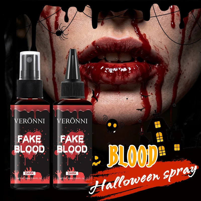 VERONNI Fake Blood Makeup Spray Squeeze Bottles Realistic Dark Qme