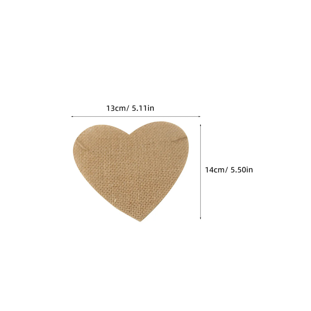 Blank Burlap Heart Banner Garland Pre-Assembled Adjustable String Valentine's Day Wedding Anniversary Party Decoration Rustic Qme