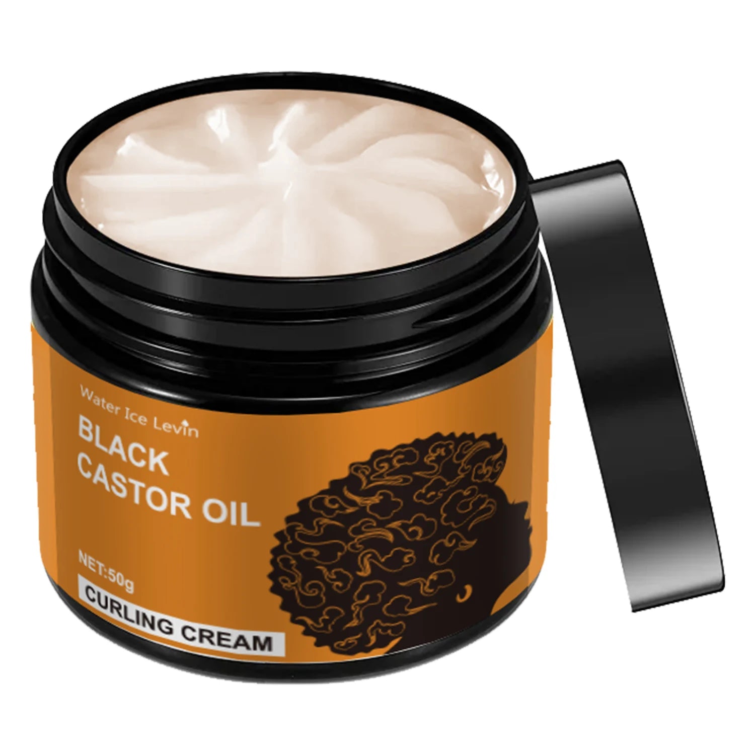 Black Castor Oil Curling Cream, Styling Curling Cream, Long-Lasting Frizz-Free Curls, Moisturizing and Elastic Styling Conditioner Suitable for Curly Hair - Suitable for All Hair Types Qme 60g Bottle