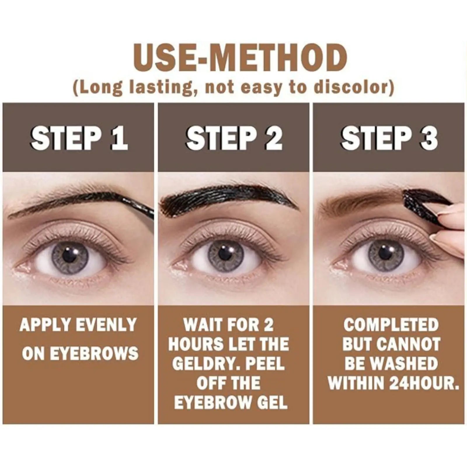 Dyeing Eye Brow Tattoo Tint Peel Off Eyebrow Eyeliner Freckles Dye Cream Waterproof Eyebrow Enhancer Gel Make Up Cosmetic Tool Qme