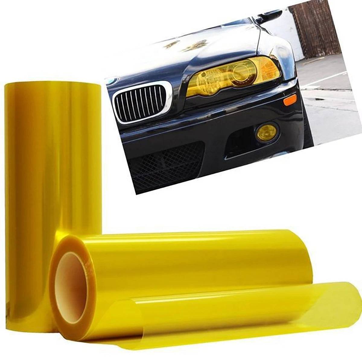 30x60cm 11 81x23 Car Bright Light Headlight Film Changing Sticker Qme YELLOW