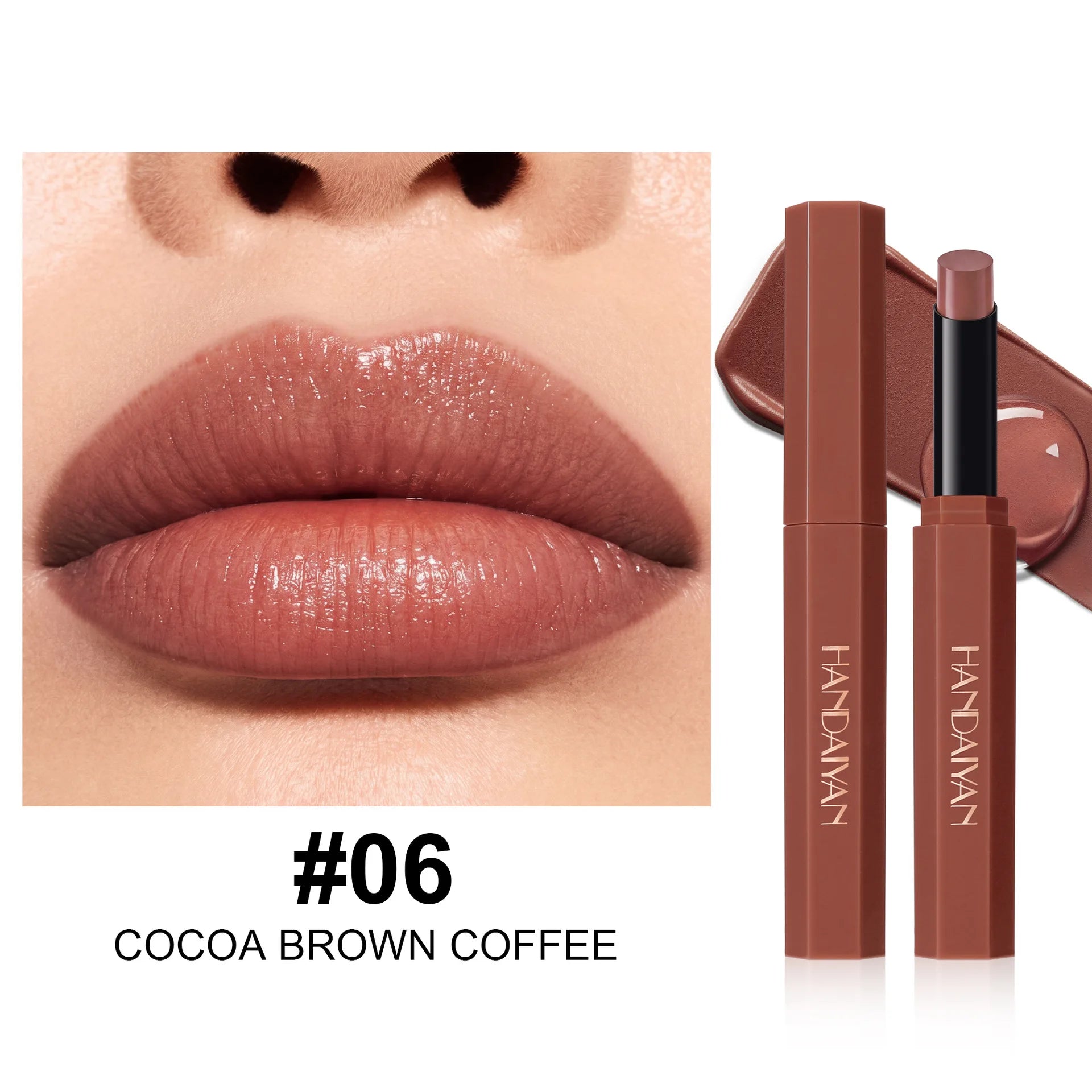 Sparkling Grapefruit Lipstick Non Fading Waterproof Long Lasting Moisturizing LipGloss Creamy Smooth Highly Pigmented Lip Makeup Qme 06