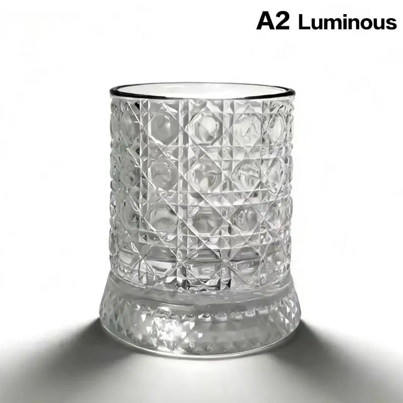 Vintage Glass 360 Rotating Cup Base Creative Glowing Rotation Light Qme A2