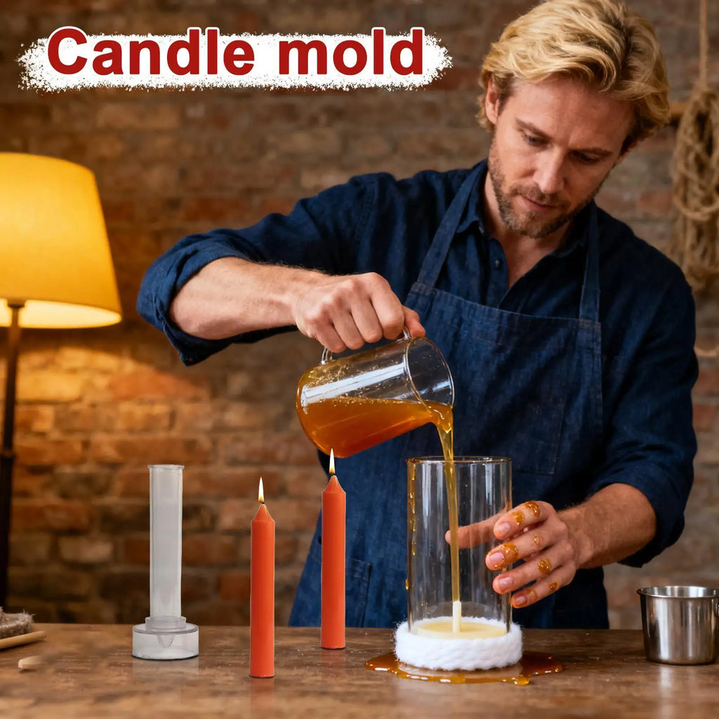 Candle Stick Mold Reusable Pillar Christmas Molds Non-stick Casting Qme