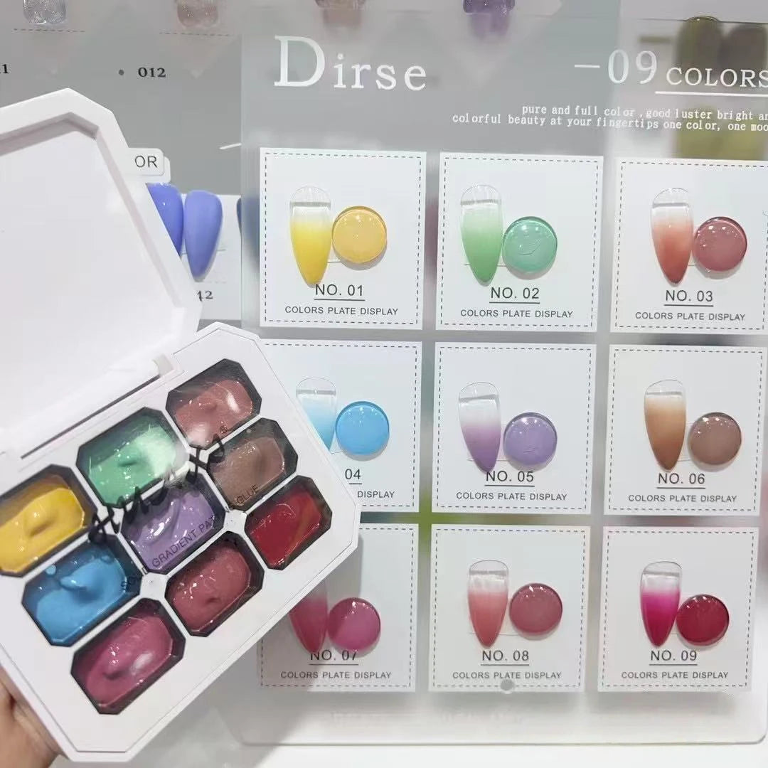 1Box 9 Colors Patting Gel Smudge Canned Saturation Popular Semi-solid Qme GTCH-9G-JSNH