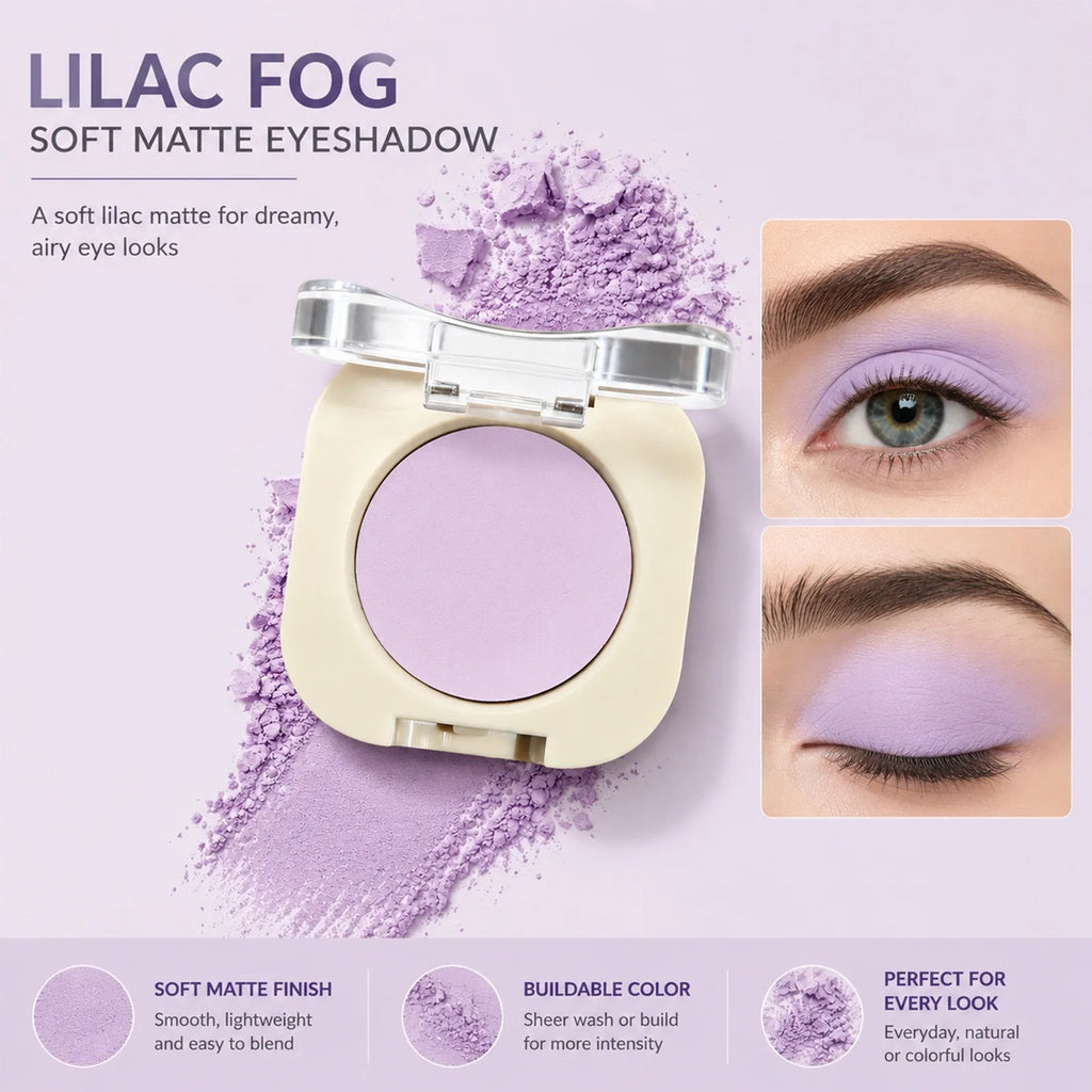 Purple Single Eyeshadow Matte Shimmer Metallic Waterproof LongLasting Highly Pigmented Velvet Smooth Blendable Eye Shadow Makeup Qme