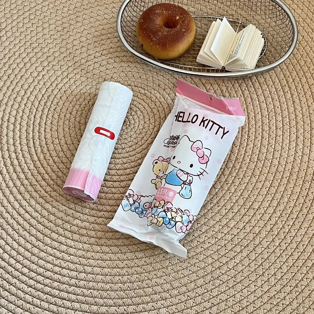 Hello Kitty Disposable Gloves Cute Food-grade Plastic Bags Boxes Qme 4 Garbage Bags