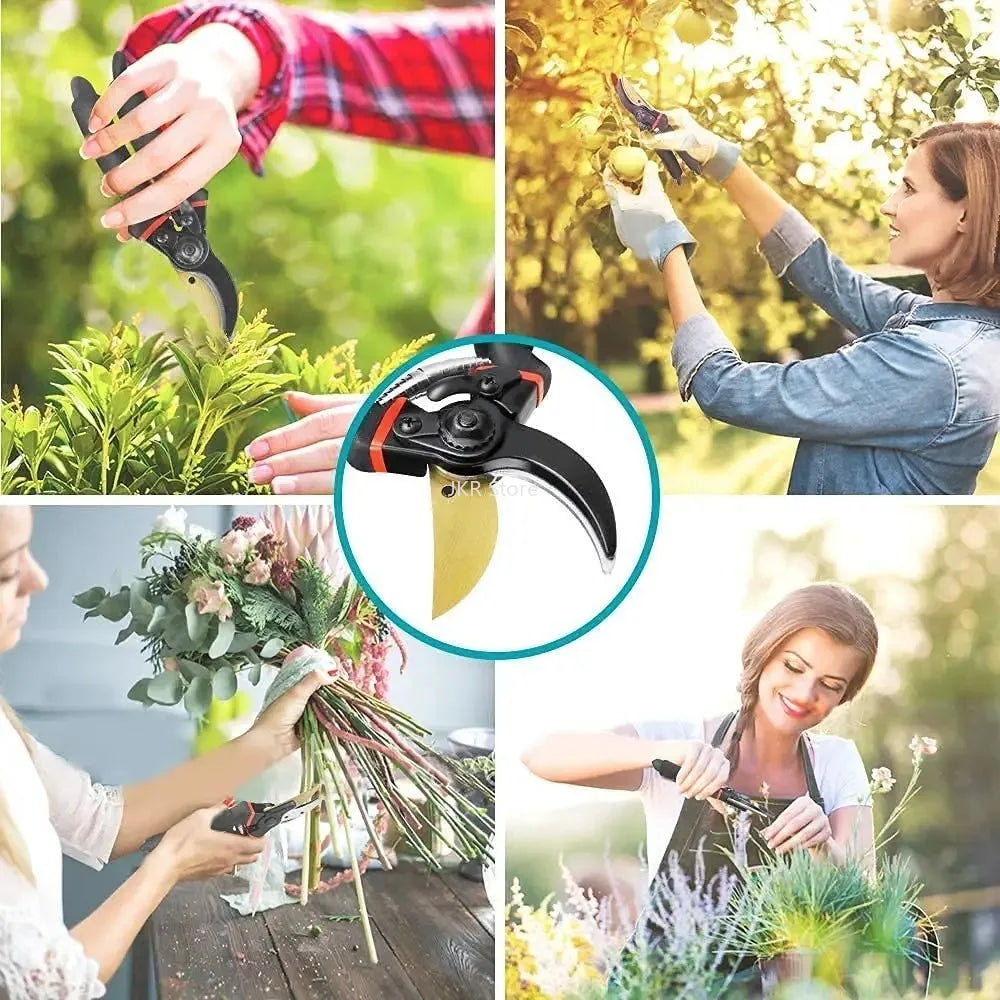 Ergonomic Non Slip Handle 8.5 Inch SK5 Blade Garden Pruners Scissors For Bonsai Fruit Trees Flowers Daily Branch Pruning Qme