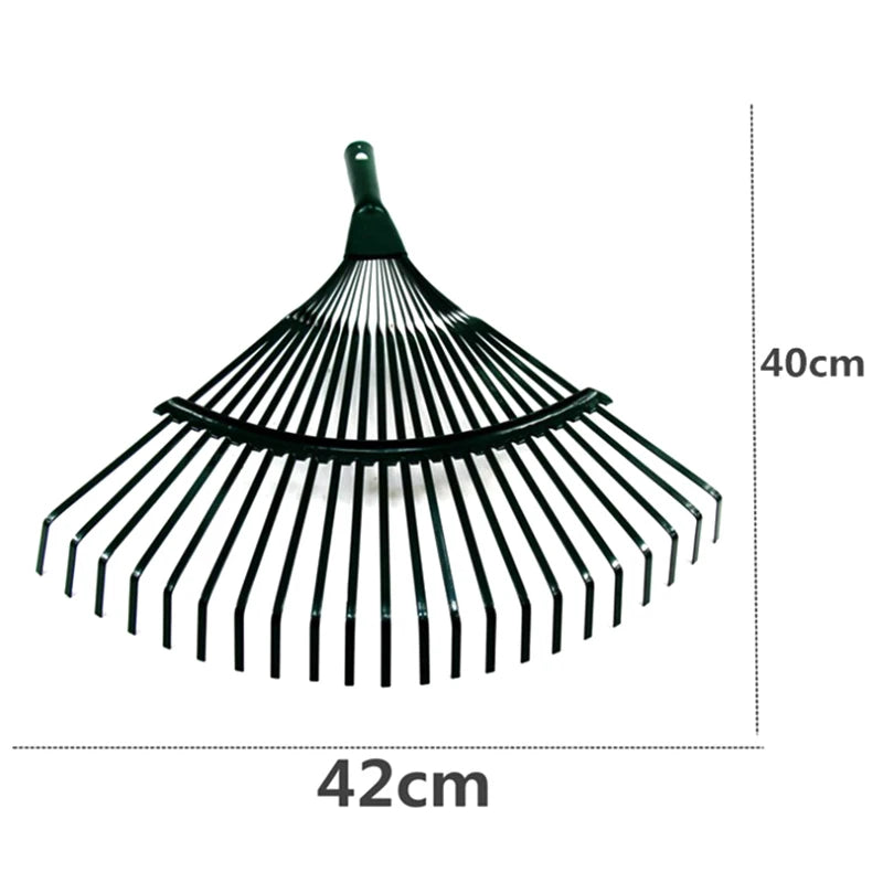 ^1Pc Shrub Rake Head 22 Toothed Garden Tool Grass Broom Shaped Steel Wire Non Toxic Agriculture Deciduous High Carbon Steel Qme