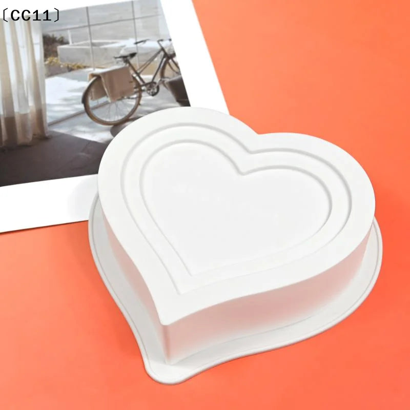 Romantic Heart Rose Design Silicone Cake Molds Valentine's Day Mousse Qme