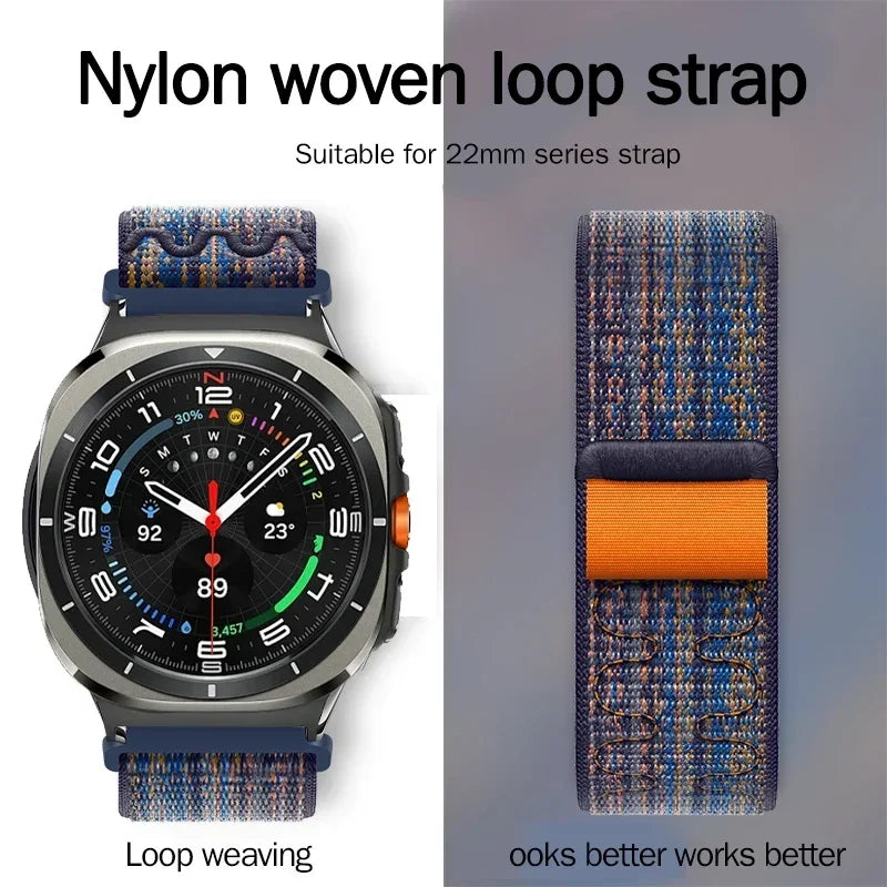 Nylon Solo Loop Strap for Samsung Galaxy Watch 7 Ultra 47mm Braided Band Bracelet for Galaxy 7 Ultra Quick Connector Watchband Qme