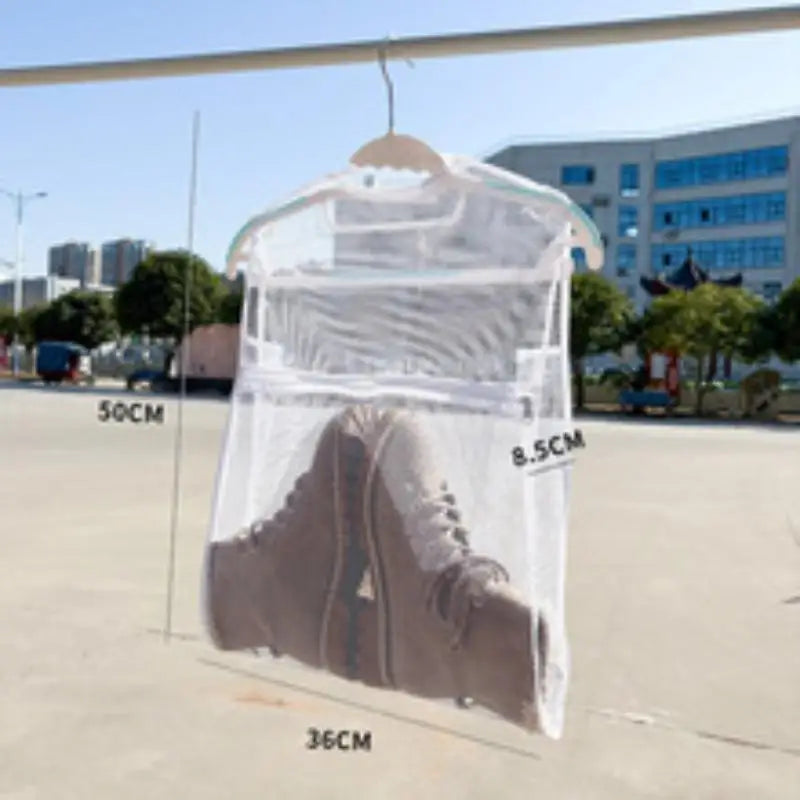 Fabric Thick Layer Laundry Bag Shoes Clothing Airing Drying Net Qme