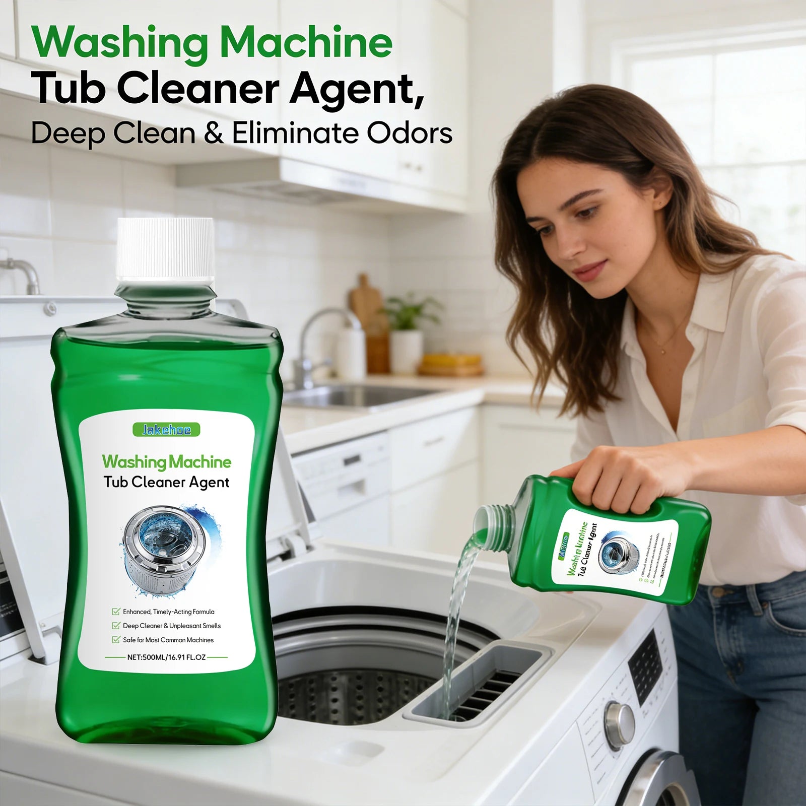 Washing Machine Sink Cleaner Remove Mold Spots Reduce Bacterial Growth Eliminate Odors Refreshing Suitable for Multiple Models Qme