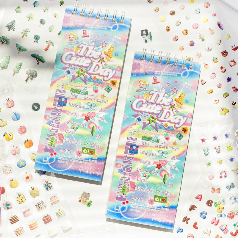 TIANZI 30 sheets/lot Kawaii Japanese Cute Days Series Die Cutting Coil Sticker Book DIY Scrapbook Stationery Decoration ﻿Kit Qme 2A