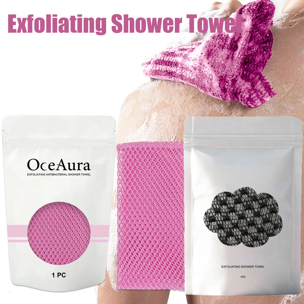 Back Scrubbing Towel Durable Exfoliating Body Towel Cleansing Skin Polishing Cloth Oil Control Dirt Removal Bath Accessories Qme