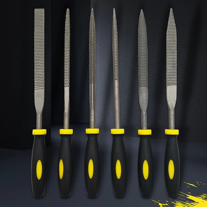 6x Mini Metal Rasp Needle Files Wood Carving Tools Steel Filing Qme