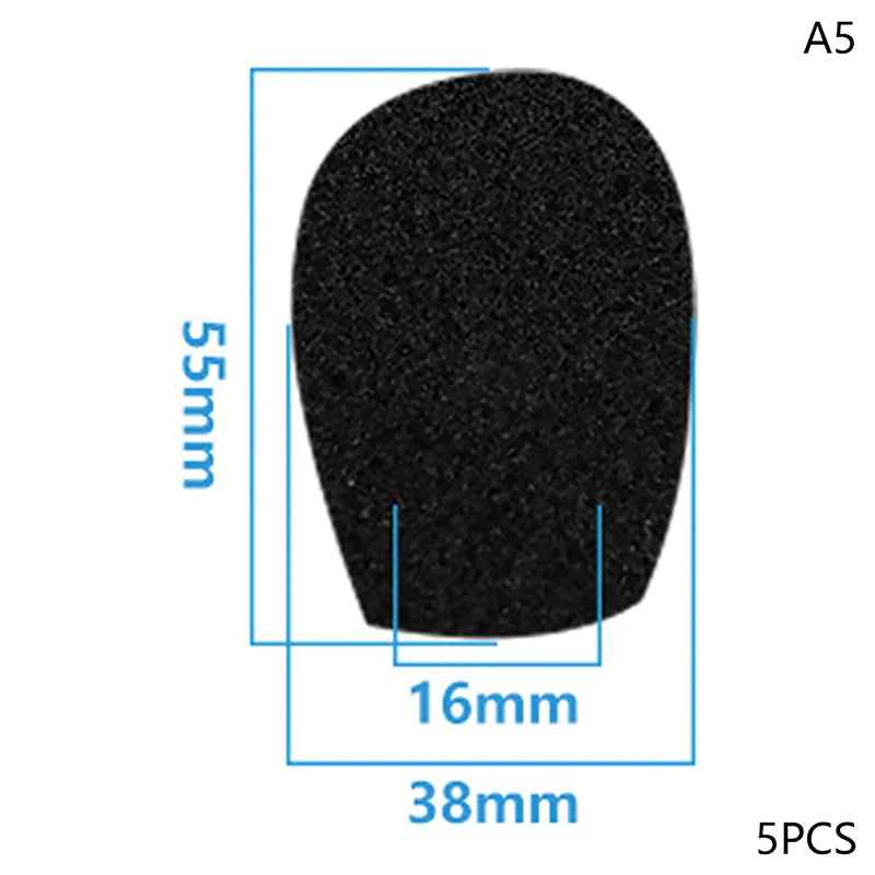 Foam Earphone Mic Cover Microphone Windscreen Headphone Sponge Black Qme 55X38CM