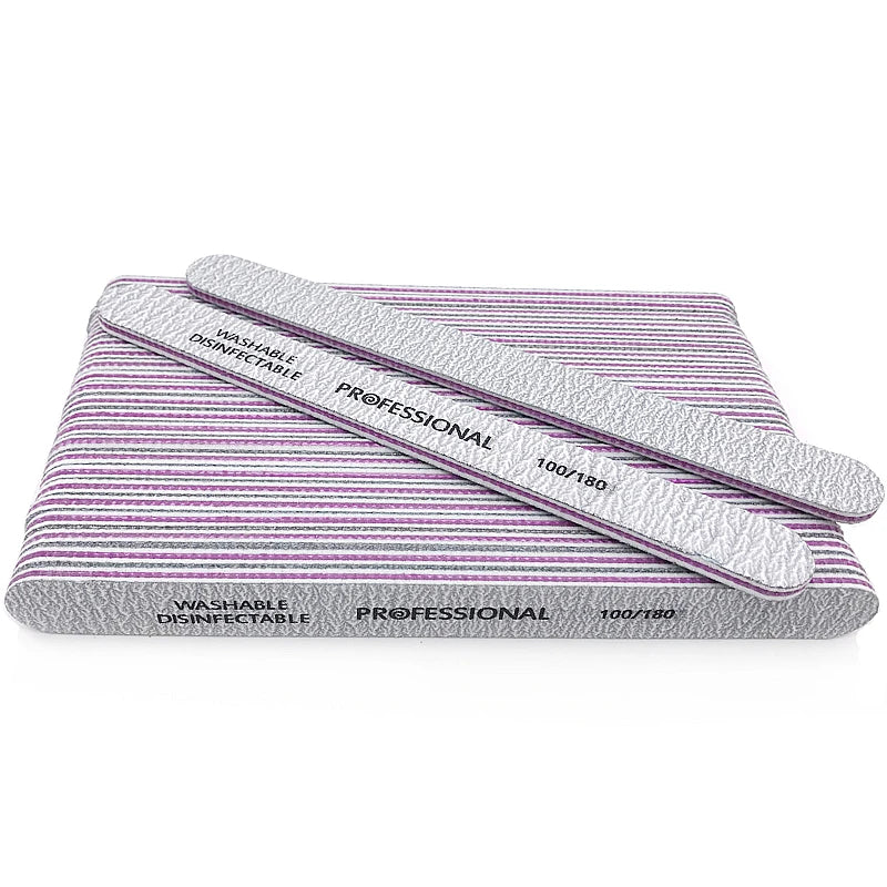 Lot Nail File 100 180 Professional Manicure Buffer Pedicure Files Qme