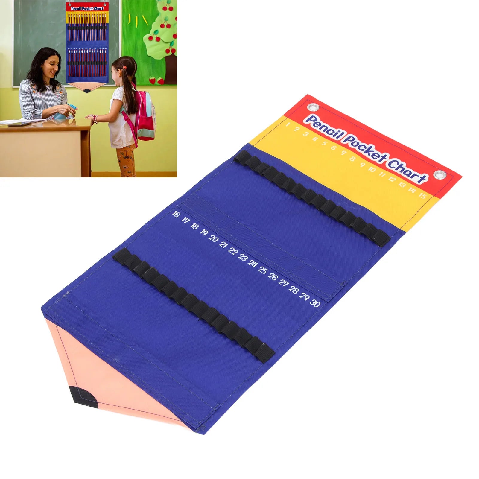 Pencil Parking Pencil Holder Storage Rack Pencil Chart School Supplies Organizer for Classroom for Kids Teacher Qme