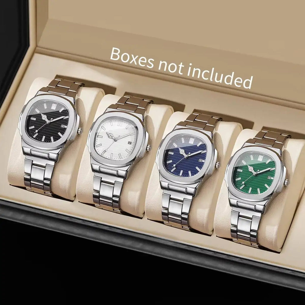Fashion Business Men's Watch: Stainless Steel Strap, Three-Subdial Quartz Wristwatch with Multi-Function Qme