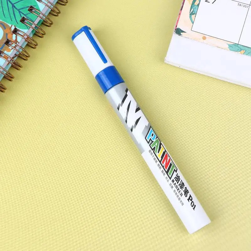 Waterproof Marker Paint Pen Vehicle Touch-up Tyre Oily Markers Quick Qme Blue
