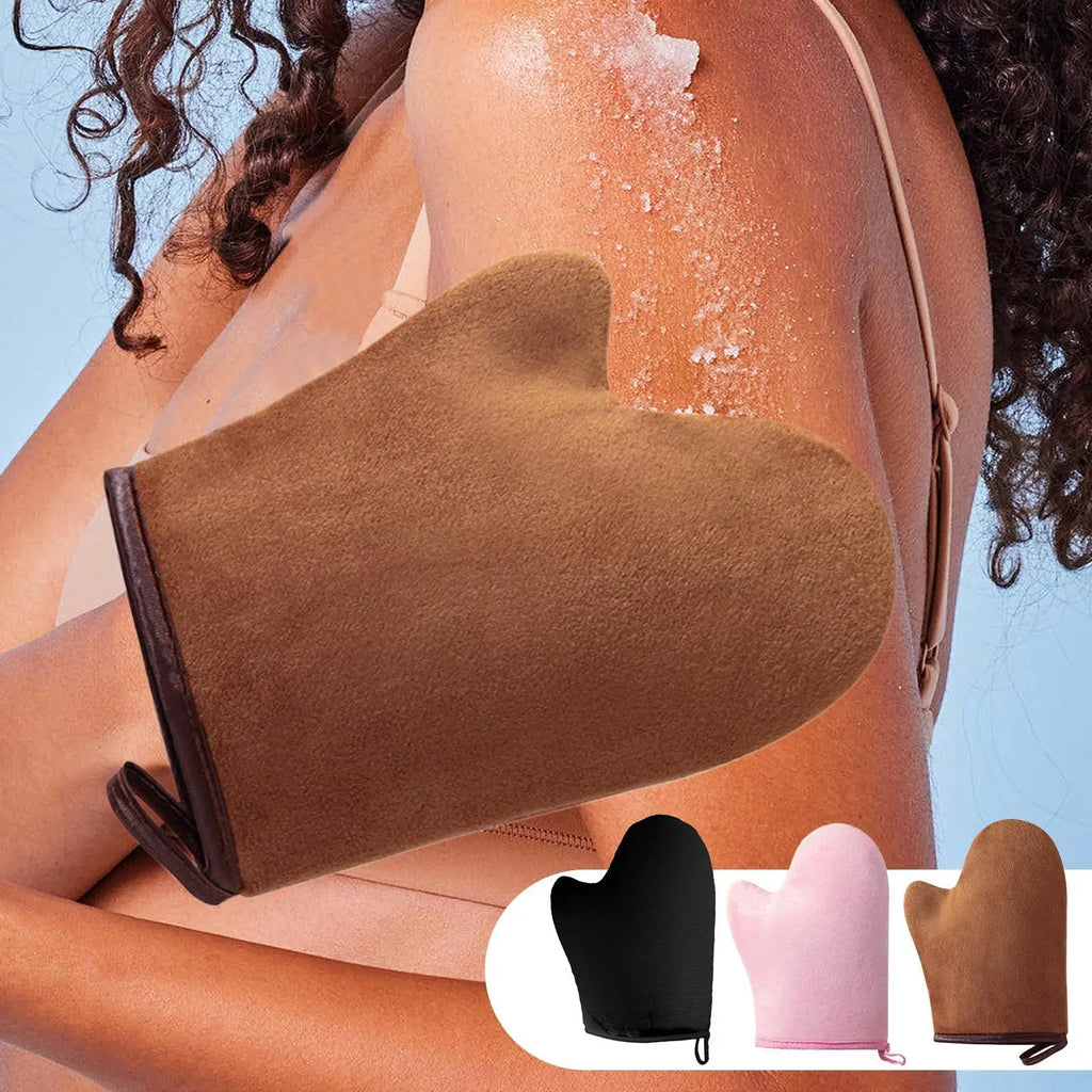 Tanning Glove Tanning Lotion Mitt Reusable Machine Washable Applicator with Thumb Ultra Soft Tool for Women Men Lotions Mousse Qme