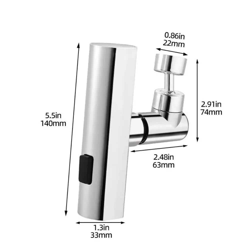 3 Gear Waterfall Kitchen Faucet Universal Splash Proof Extension Saving Nozzle 360 ° Rotating Bubbler Boosting Extended Faucet Qme