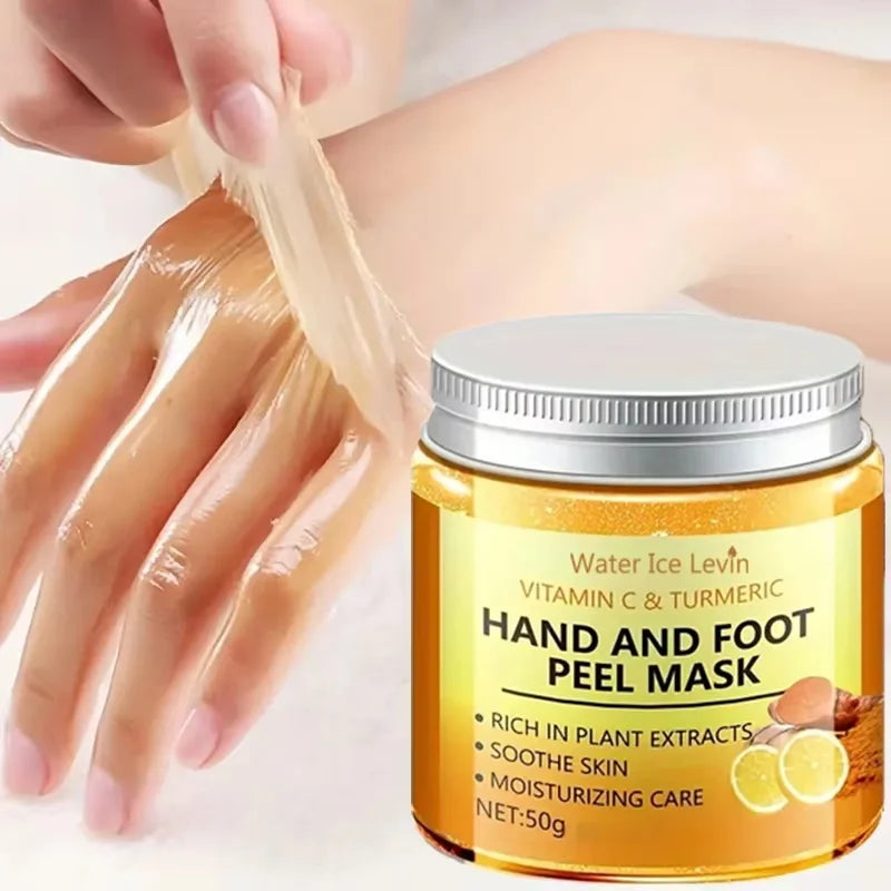 Vitamin C Turmeric Hand Wax Mask For Hands And Feet Smoothing Skin Gently Cleansing Hand Mask Illuminating Hand Skin Product Qme 1pc