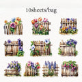 Sticker Pack 10sheets/bag Manor Hedge Flower Landscaping Stickers Scrapbooking DIY & Handbook Phone Case Notebook Decoration Qme 5