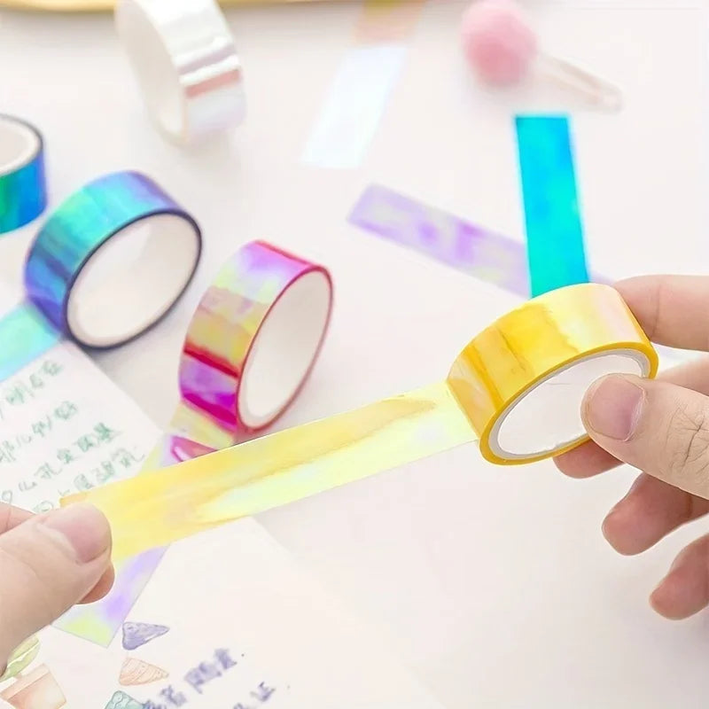 1pc / 196.85 inches laser reflective tape, decorative tape, girl album stationery tape, stationery stickers, photo diary, Qme