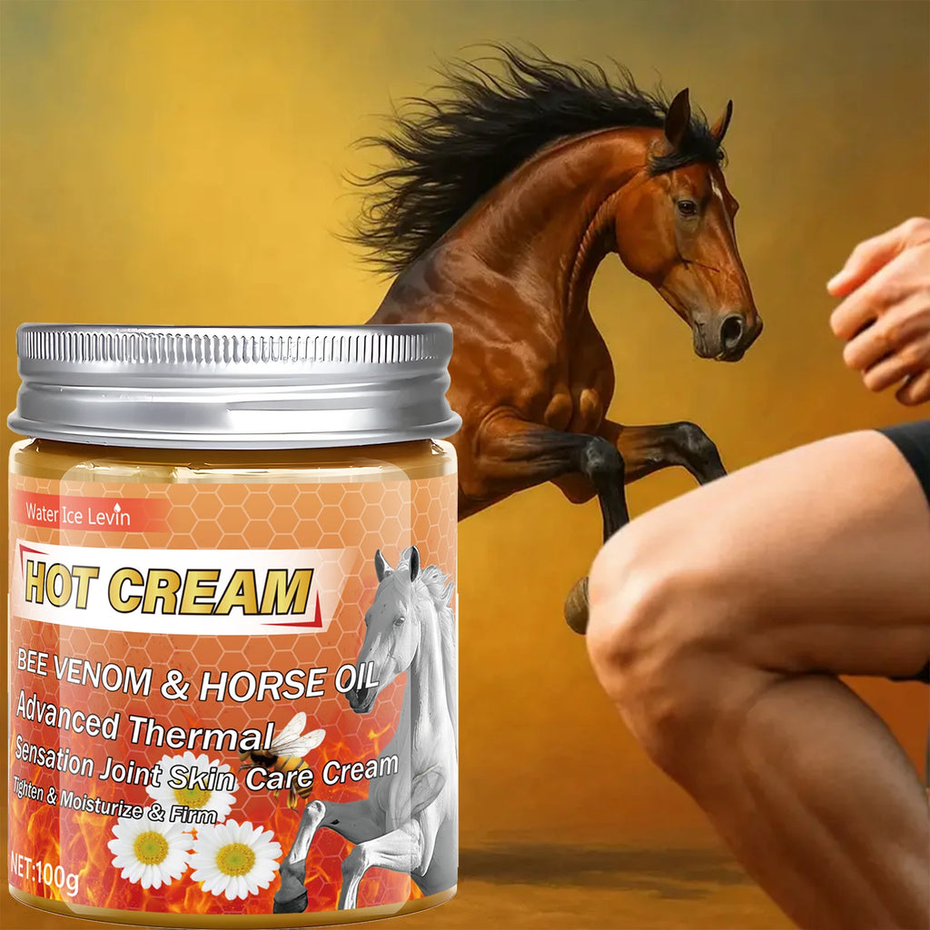 Advanced Thermal Bee Venom & Horse Oil Hot Cream for Joint Skin Care, Tighten & Moisturize & Firm. Qme