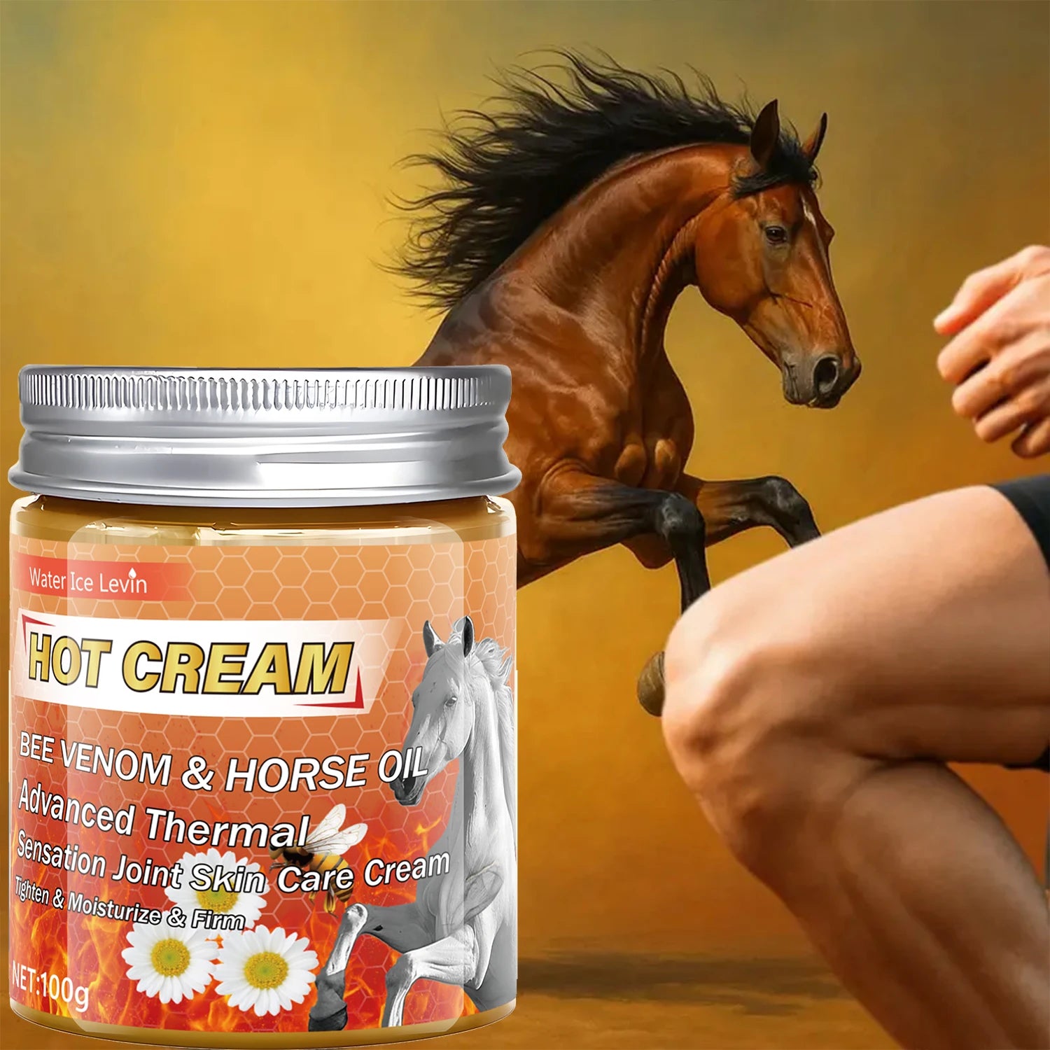 Advanced Thermal Bee Venom & Horse Oil Hot Cream for Joint Skin Care, Tighten & Moisturize & Firm. Qme