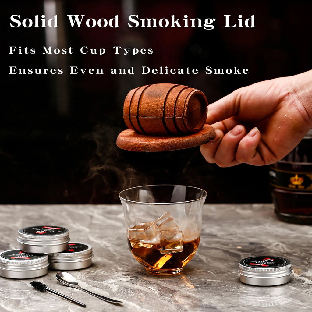 Cocktail Smoker Unique Beer Barrel Design Vintage Smoked Whiskey Wine Qme