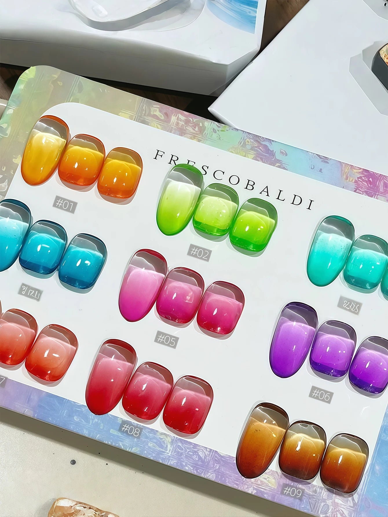 9 Colors Gloss Jelly Glass Gel Nail Polish Translucent Painting Qme