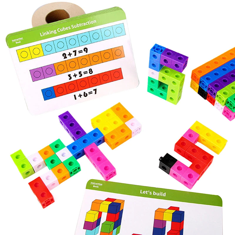 Counting Blocks Preschool Mathematics 50 Plastic Learning Cubes Home Qme