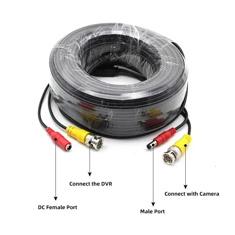1PCS 10M BNC+DC Extension Cable Video Power Integrated Line BNC Connector Cable Video Power Combo Cord Qme